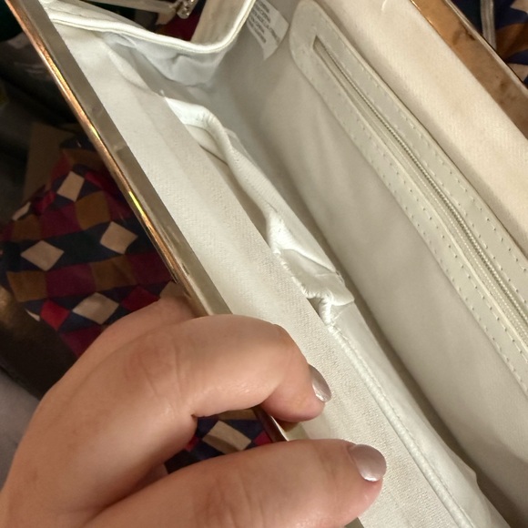 Vintage Multicolor Geometric leather Women's Clutch - Picture 5 of 9